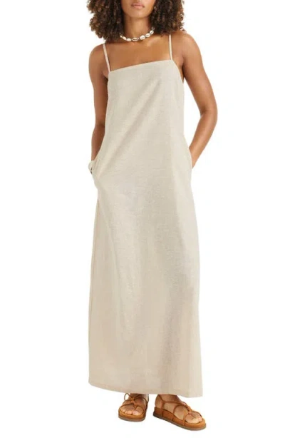 Vitamin A ® Rhea Organic Cotton & Linen Blend Cover-up Maxi Sundress In Neutral