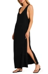 Vitamin A ® Riviera Linen & Cotton Cover-up Dress In Black