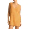 Vitamin A ® Riviera Sleeveless Linen Cover-up Minidress In Yellow