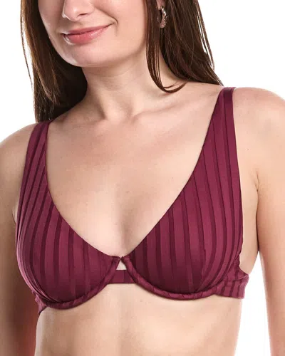 Vitamin A Rossi Halter Underwire Bikini Top In Burgundy