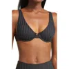 Vitamin A Rossi Halter Underwire Top In Black Superrib