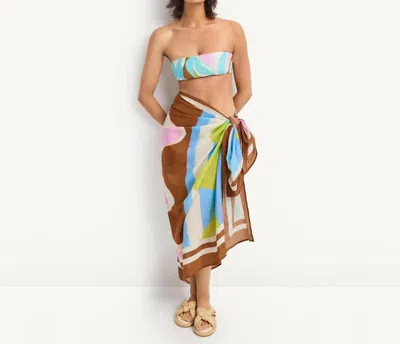 Vitamin A Samara Sarong In Coast Colorblock In Nude