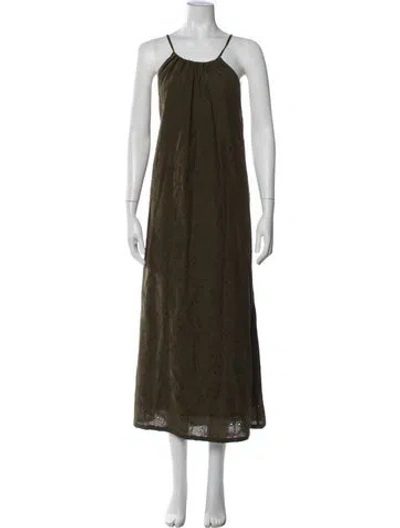 Pre-owned Vitamin A Scoop Neck Long Dress In Green