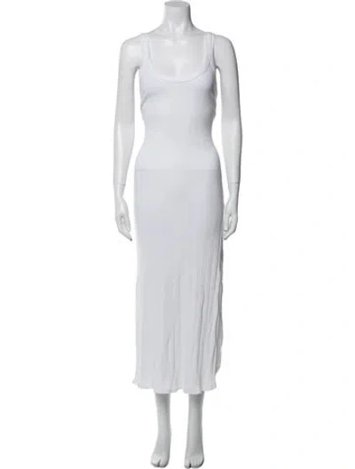 Pre-owned Vitamin A Scoop Neck Long Dress In White