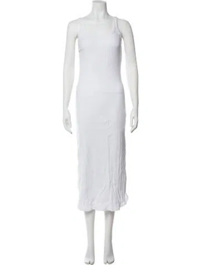 Pre-owned Vitamin A Scoop Neck Long Dress In White