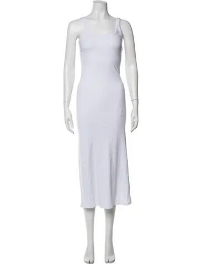 Pre-owned Vitamin A Scoop Neck Long Dress In White