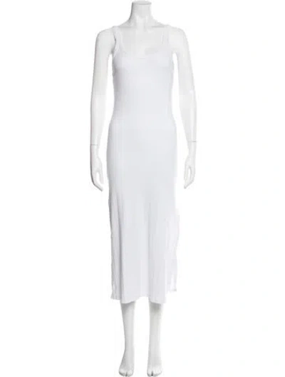 Pre-owned Vitamin A Scoop Neck Long Dress In White