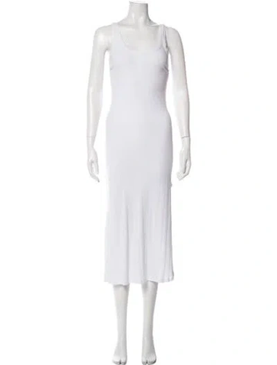 Pre-owned Vitamin A Scoop Neck Long Dress In White