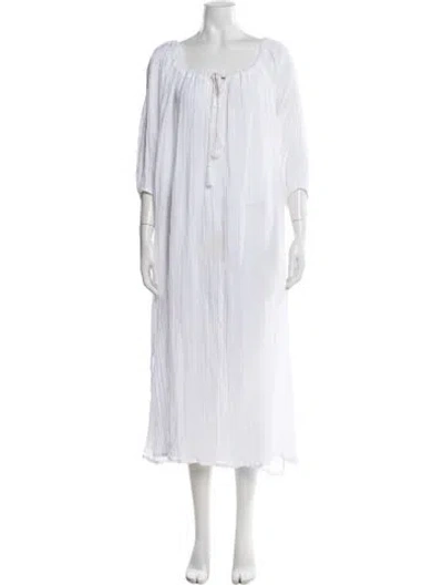 Pre-owned Vitamin A Scoop Neck Long Dress In White