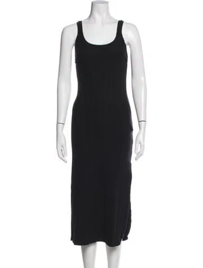 Pre-owned Vitamin A Scoop Neck Midi Length Dress In Black