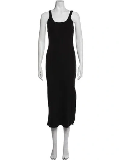 Pre-owned Vitamin A Scoop Neck Midi Length Dress In Black