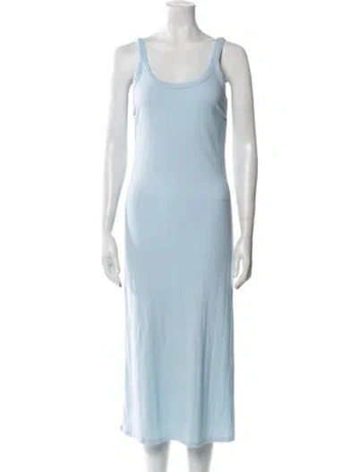 Pre-owned Vitamin A Scoop Neck Midi Length Dress In Blue
