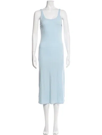 Pre-owned Vitamin A Scoop Neck Midi Length Dress In Blue