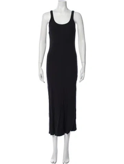 Pre-owned Vitamin A Scoop Neck Midi Length Dress In Blue