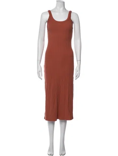 Pre-owned Vitamin A Scoop Neck Midi Length Dress In Orange