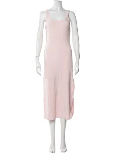 Pre-owned Vitamin A Scoop Neck Midi Length Dress In Pink