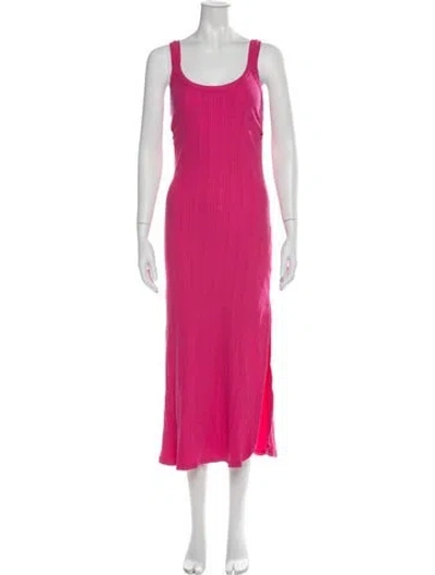 Pre-owned Vitamin A Scoop Neck Midi Length Dress In Pink