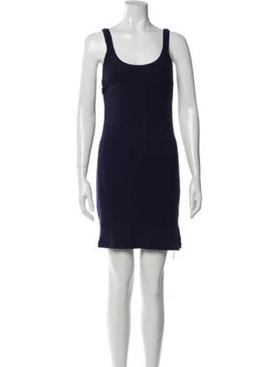 Pre-owned Vitamin A Scoop Neck Mini Dress In Blue