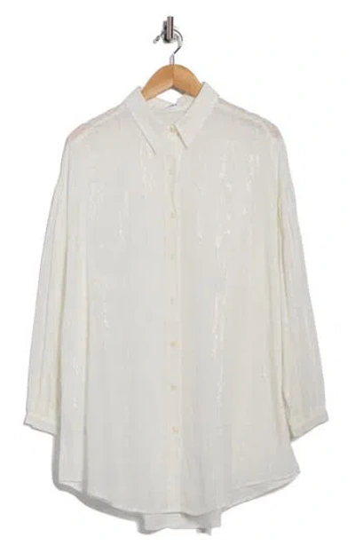 Vitamin A ® Sharita Long Sleeve Cover-up Shirtdress In White
