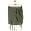 Vitamin A ® Sirena Tassel Linen Blend Sarong In Green