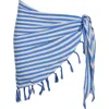 Vitamin A ® Sirena Tassel Linen Blend Sarong In Blue