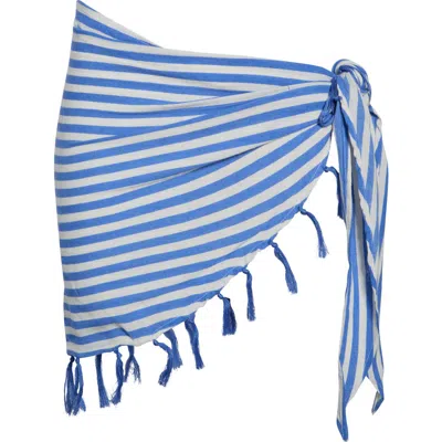 Vitamin A ® Sirena Tassel Linen Blend Sarong In Blue