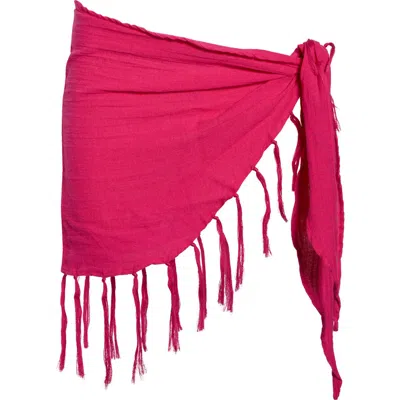 Vitamin A ® Sirena Tassel Linen Blend Sarong In Orange
