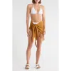 Vitamin A ® Sirena Tassel Linen Blend Sarong In Yellow