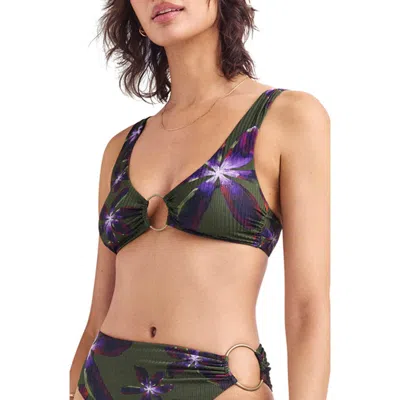 Vitamin A ® Skylar Ring Detail Rib Bikini Top In Green