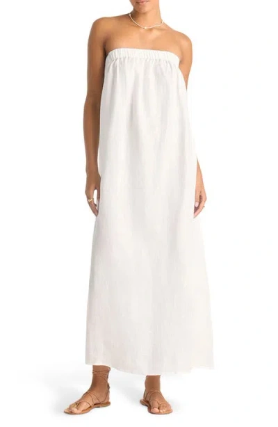 Vitamin A ® Soleil Strapless Linen Cover-up Dress In White