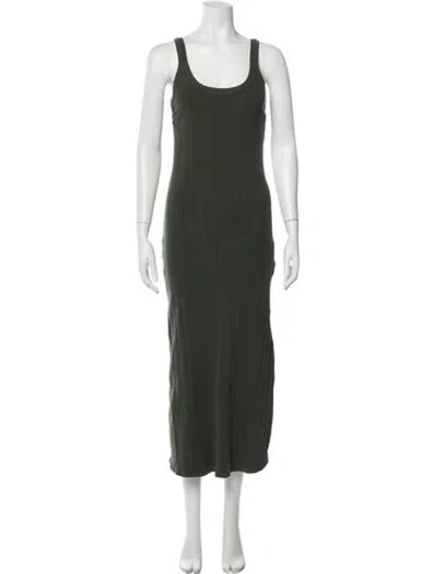 Pre-owned Vitamin A Striped Long Dress In Green