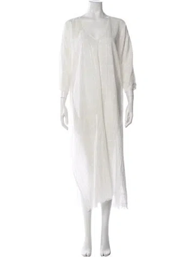 Pre-owned Vitamin A Striped Long Dress In Neutral
