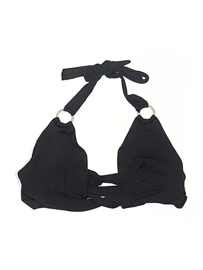 Pre-owned Vitamin A Swimsuit Top Black Solid Pattern Swimwear
