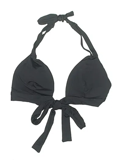 Pre-owned Vitamin A Swimsuit Top Black Solid Pattern Swimwear