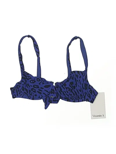 Vitamin A Swimsuit Top Blue Animal Print Pattern Swimwear