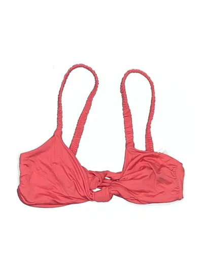 Pre-owned Vitamin A Swimsuit Top Red Solid Pattern Swimwear