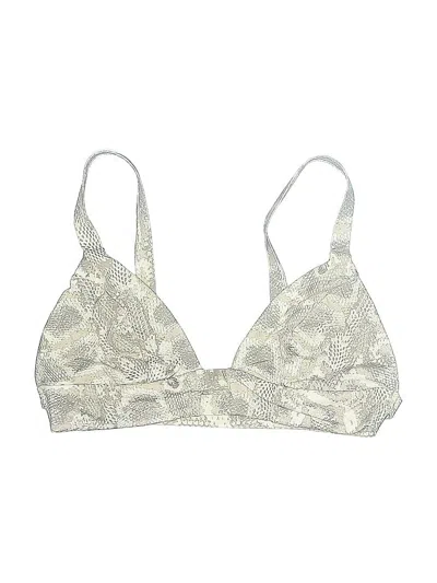 Pre-owned Vitamin A Swimsuit Top Tan Paisley Pattern Swimwear In Brown