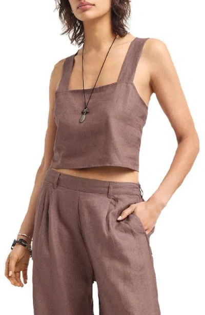 Vitamin A ® Tallows Crop Linen Cover-up Top In Pink