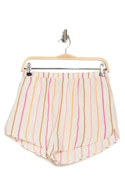 Vitamin A ® Tallows Linen Cover-up Shorts In Sunny Stripe