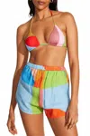 Vitamin A Tallows Linen Short In Abstract Colorblock Ecolinen In Multi