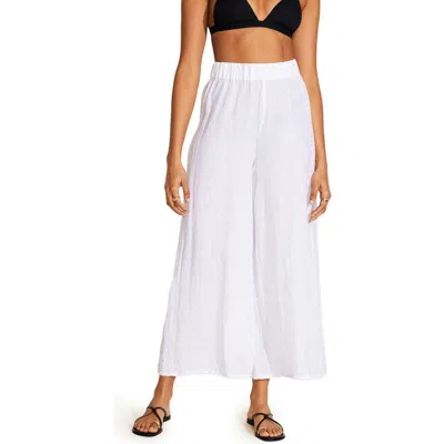 Vitamin A ® Tallows Wide Leg Linen Cover-up Pants In White