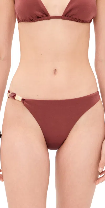 Vitamin A Terra Bikini Bottoms Red Ochre In Burgundy