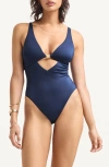 Vitamin A ® Terra Cutout One-piece Swimsuit In Blue