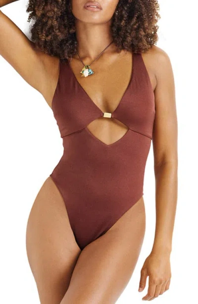 Vitamin A ® Terra Cutout One-piece Swimsuit In Brown
