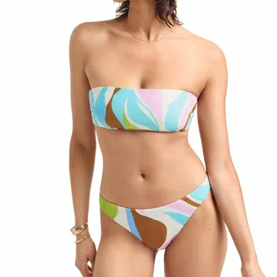 Vitamin A Thalia Full Bikini Bottom In Coast Colorblock In Blue