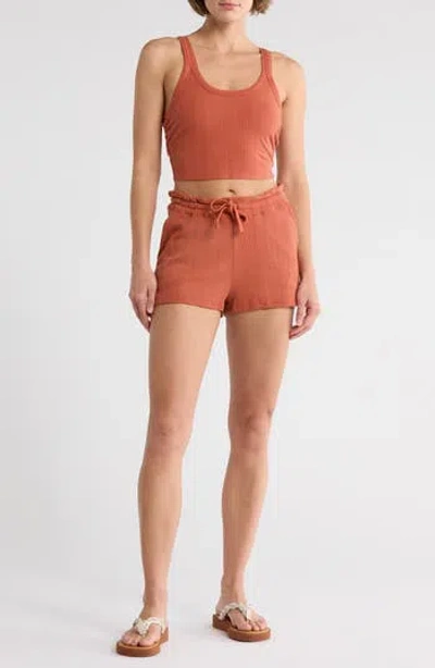 Vitamin A ® Thalia Tencel™ & Organic Cotton Blend Cover-up Shorts In Brown