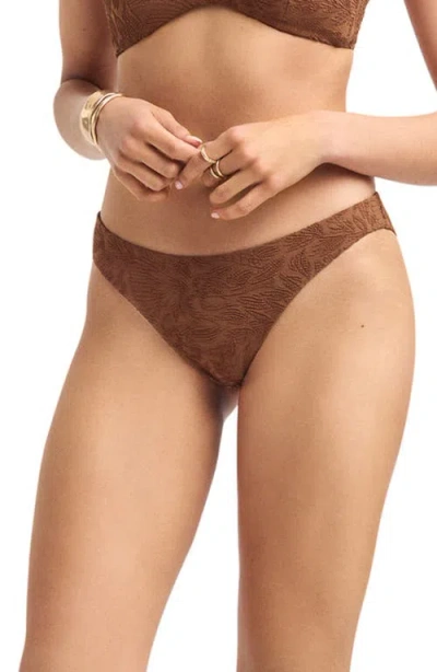 Vitamin A ® Thalia Textured Bikini Bottoms In Brown