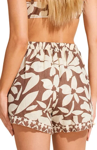 Vitamin A ® The Getaway Linen Cover-up Shorts In Desert Flower