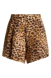 Vitamin A The Getaway Linen Pull-on Shorts In Luxe Leopard