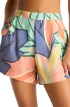 Vitamin A ® The Getaway Linen Cover-up Shorts In Multi